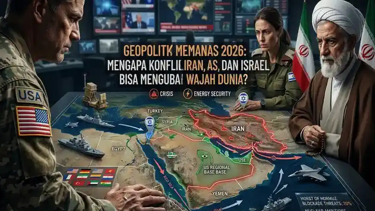 Geopolitik Iran 2026: Konflik AS Israel dan Krisis Timur Tengah Peta konflik geopolitik antara Iran, Amerika Serikat, dan Israel di tahun 2026 yang memengaruhi stabilitas ekonomi global.